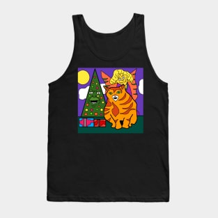 fairy cat Christmas with presents Tank Top